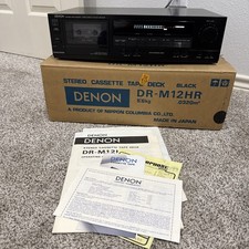 MINT Denon DR-M12HR Stereo Cassette Deck Black Original Box And Paperwork
