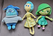 Disney Store Inside Out Sadness / Joy / Disgust Plush Lot of 3