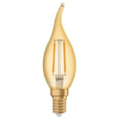 Osram LED Filament Vintage 1906 Windstoßkerze 1,5W = 12W E14 Gold extra warmweiß - Bild 1 von 4