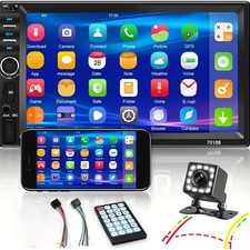 7" 2DIN Car Stereo Radio Touch Screen USB MP5 Player Mirror Link carplay Cam,