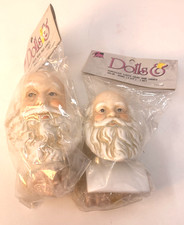 Mangelsens Porcelain Lot 2 Santa Claus Head Hands Doll Making Christmas VTG 1993