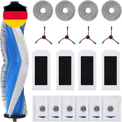 19 Stück Zubehörset Für ECOVACS DEEBOT T30 Omni/ T30 PRO Omni, 1 Gummi-Hauptbürs