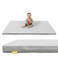 50"  50" Padded Baby Play Mat for Floor, 1.2" Thick Machine Washable Foam Pla...
