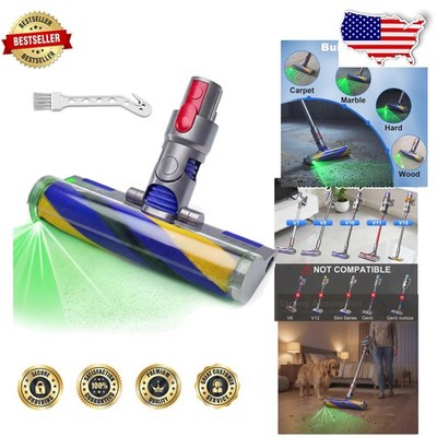 Dyson V7 V8 V11 V15 LED Soft Roller Vacuum Head - Flexible Rotation, Dust Detect
