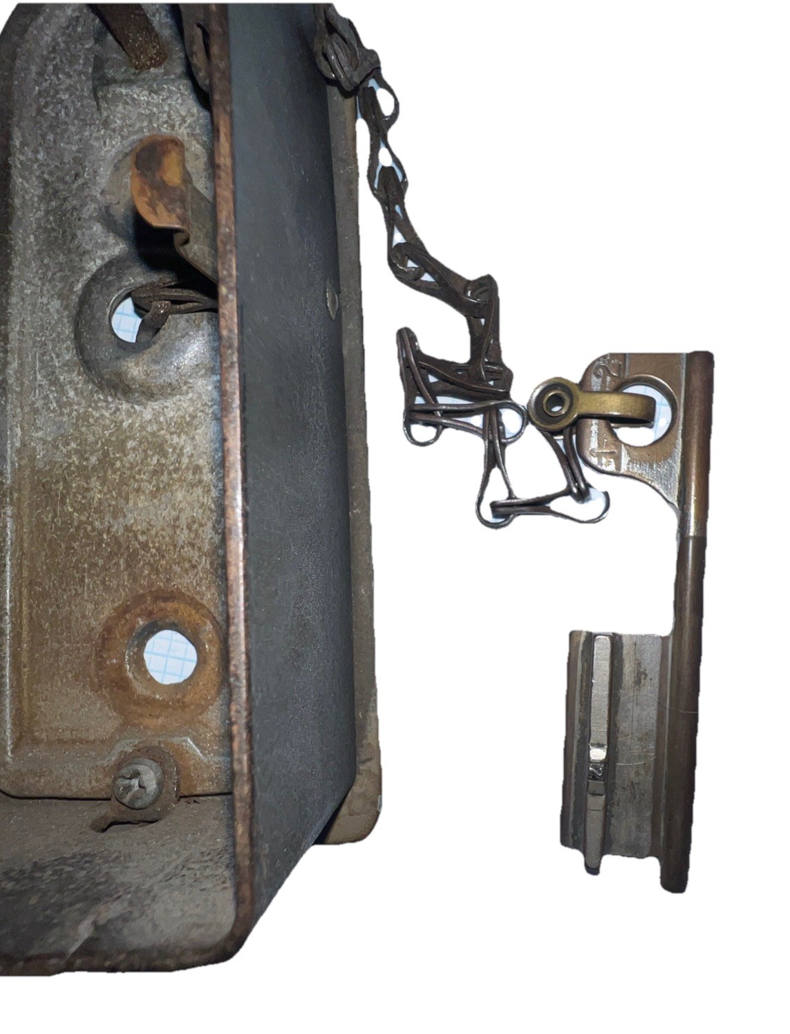 Vintage DETEX Watch Clock Corp Watchman’s Station Box #16 w/ #16 Key on Chain