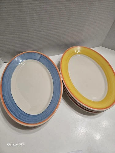 HOMER LAUGHLIN Restaurant Americas Diner Ware Lot Of (6) Oval Plates 11 1/2" -