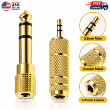 TRS Stereo Audio Headphone Adapter 6.35mm 1/4" Male to 3.5mm 1/8" Female Jack US