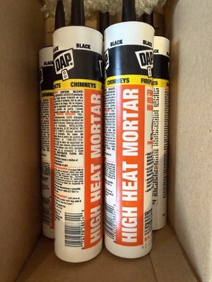 Dap High Heat Mortar Fire Resistant Mortar, 10 Oz, Cartridge, Black, pack of 5