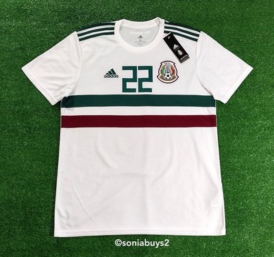 Adidas Men's H. LOZANO Mexico Away Soccer Jersey, BQ4689, White