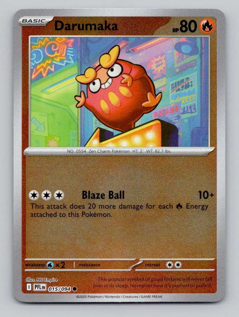 Reverse Holo Darumaka 015/094 Common Phantasmal Flames Pokemon