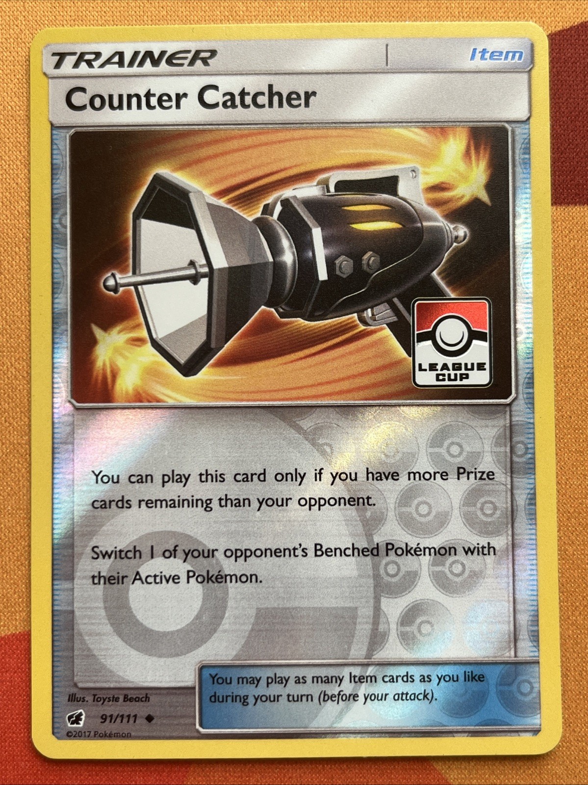 Pokemon Card Counter Catcher League Cup Promo (91/111) Crimson Invasion *MP* [A]