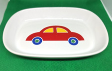 Vintage Pfaltzgraff Marimekko United Airlines Children Snack Dish Plate Toy Car