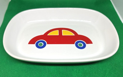 Vintage Pfaltzgraff Marimekko United Airlines Children Snack Dish Plate Toy Car