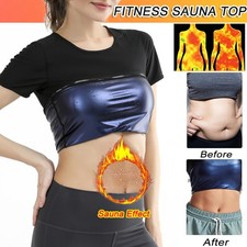Sports Women Sauna Sweat Top T-Shirts Fat Burner Tummy Control Shapewear Shaper