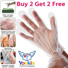 Clear Poly Plastic Food Service Gloves Disposable Kitchen Buy 2 Get 2 Free