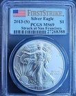 2013-S Silver Eagle MS69 First Strike San Francisco Beautiful Silver Coin