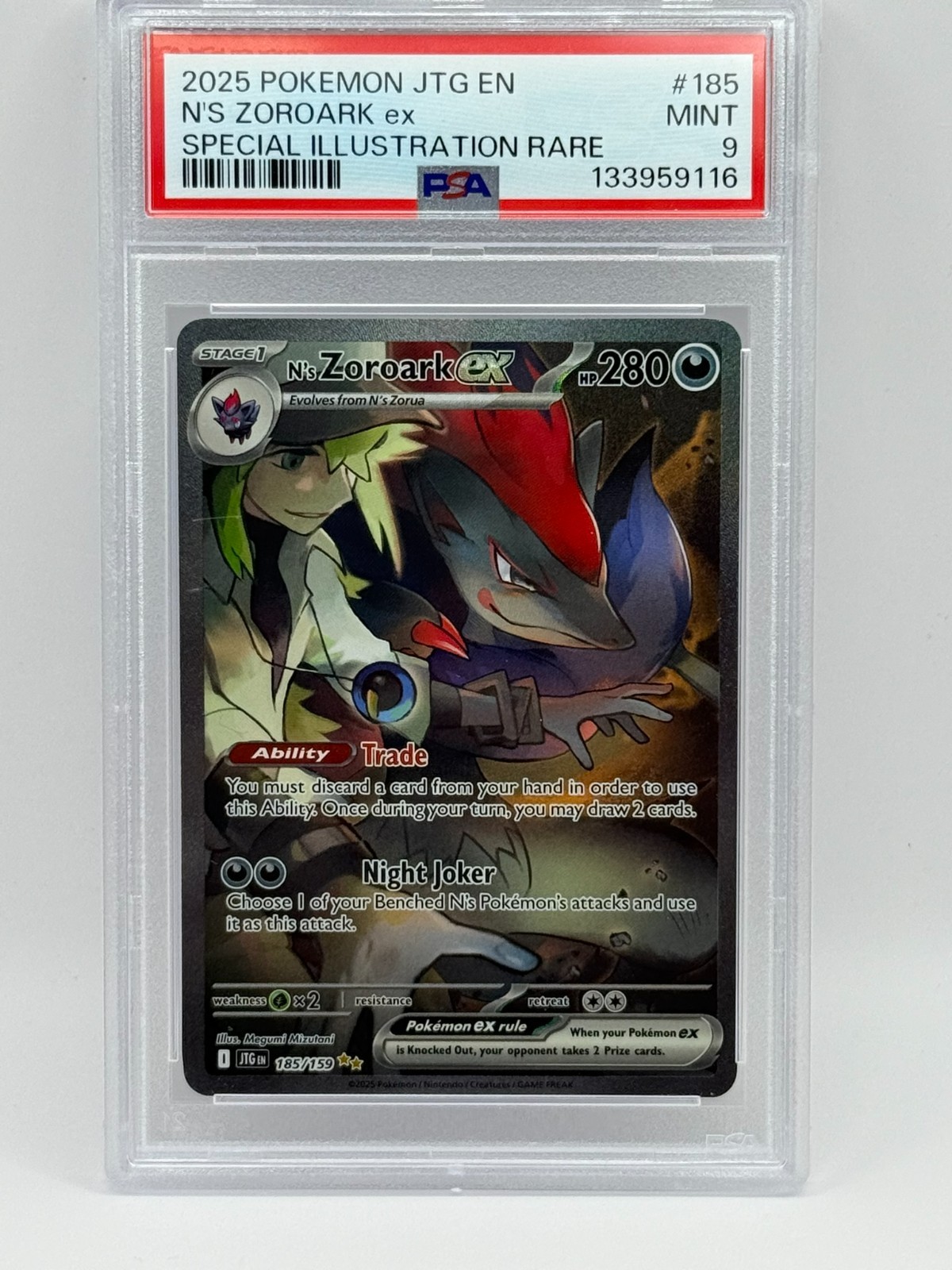 N's Zoroark ex 185/159 Sv09: Journey Together Holo SIR PSA 10 01325