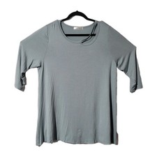 Emerald 2XL Sea Grn 3/4 Sleeve Top w/ Cut Out At Neck Made In USA
