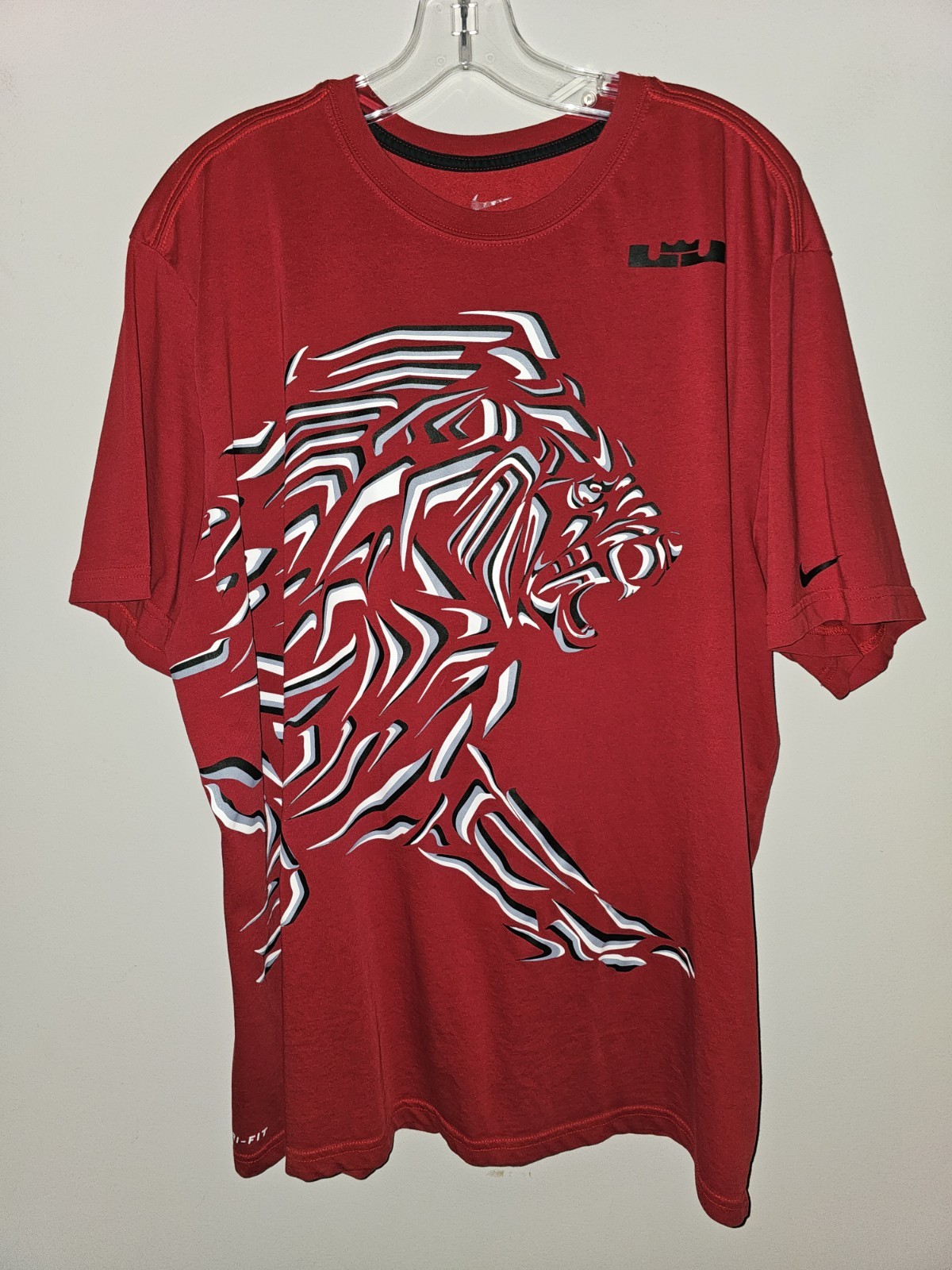 Nike Lebron James Dri-Fit 2xl Xxl Mens Red Graphic Logo Short Sleeve Tee