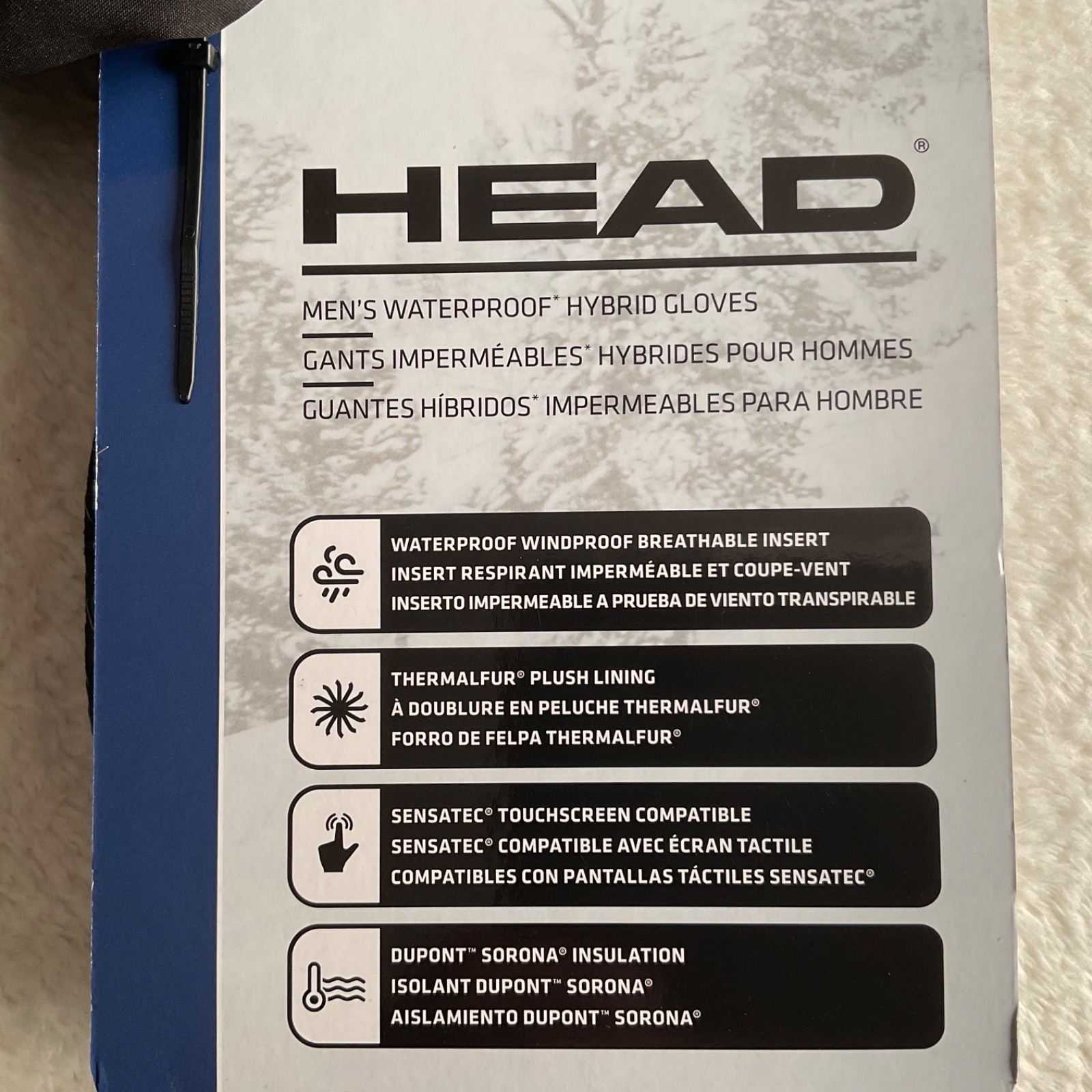 HEAD - SENSATEC - Guanti foderati ibridi impermeabili da uomo NERI - TAGLIA - LARGE foto 5