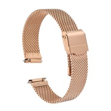 316l Stainless Steel Mesh Watch Band 15mm Quick Release Adjust Strap Rose Gold