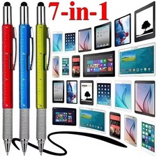 7 in 1 Multifunctional Pen Touch Screen Stylus Capacitive Pen Screwdriver Ruler 