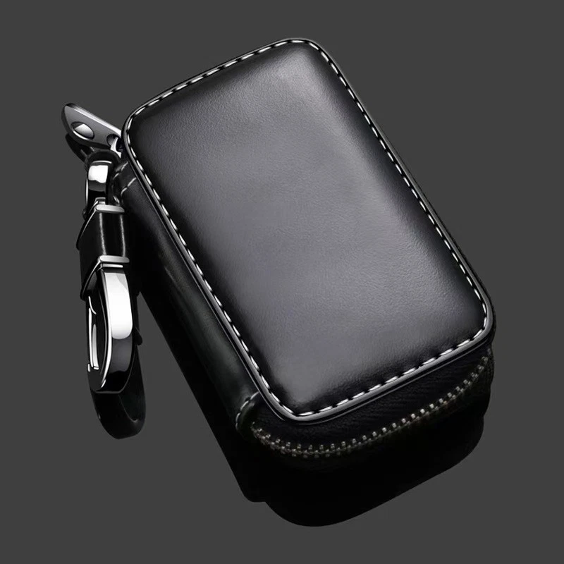 Funda para llaves de cuero Couhide bolsa cubierta para llavero remoto para accesorios de automóvil Ford Foto 4 de 4