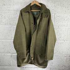 Bob Parratt Heavyweight Tweed Long Jacket Wool Green Mens Large Shooting Country