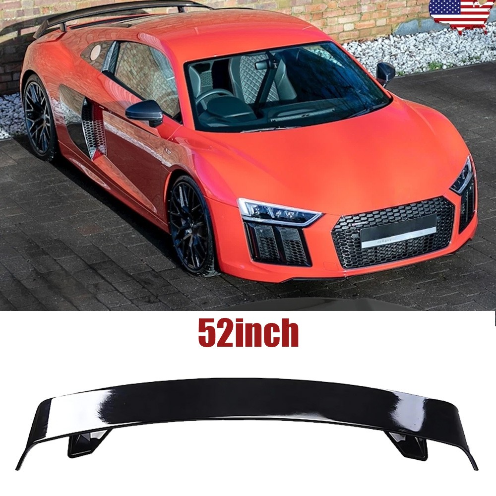 Gloss Black Rear Spoiler Wing Truck GT-Style For Audi R8 Coupe 20-24 ABS plastic