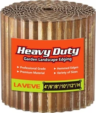 LAVEVE Corrugated Metal Garden Edging 10" x 20Ft, Landscape Rusty 