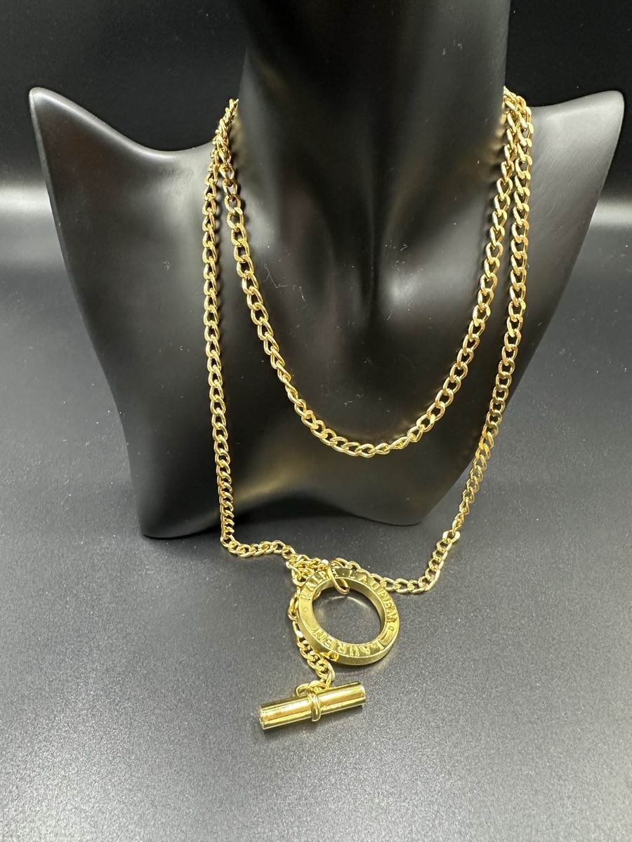 小物 Ralph Lauren 90s Gold Wallet Chain Vintage Lauren Ralph Lauren Gold Chain Toggle Belt/ Necklace | eBay