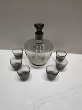 MCM 1957 Richard SUSSMUTH Le Rein Glass Decanter 6 Shot Glasses West Germany