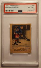 1951 Parkhurst #96 Edgar Laprade HOF ROOKIE PSA 6 EX-MT New York Rangers, Scarce
