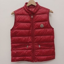 Moncler Gui giubbotto smanicato gilet piumino bambino rosso nylon taglia 14 anni