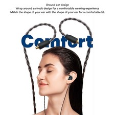 3.5mm to 2 Pin 0.78mm Earphone Cable 3.9FT OFC Braiding Gold Plated Headphone