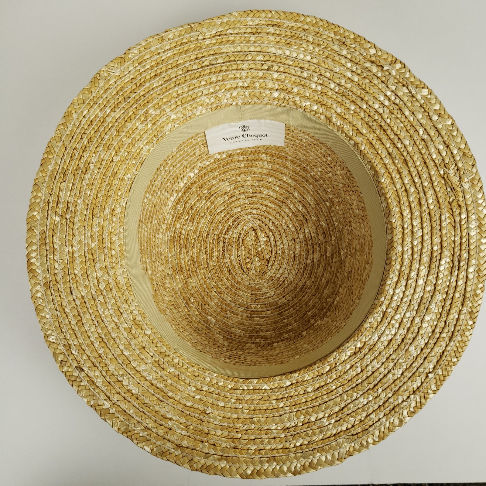 Veuve Clicquot Reims France Straw Beach Boater Panama… Gem