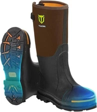 Rubber Work Boots Men Steel Toe & Shank,TIDEWE Sz 10  Waterproof Anti Slip New