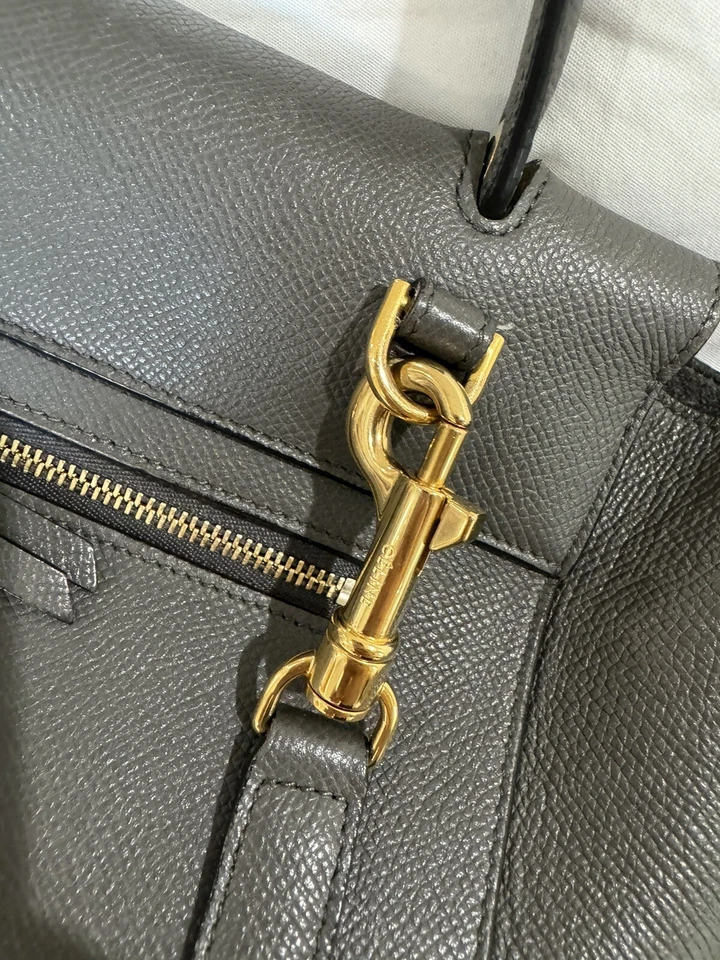 Celine Belt Bag Mini Gray Gold Hardware Authentic - Image 3 of 4