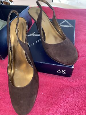 Anne Klein Vintage Stiletto Platform Suede Sandals