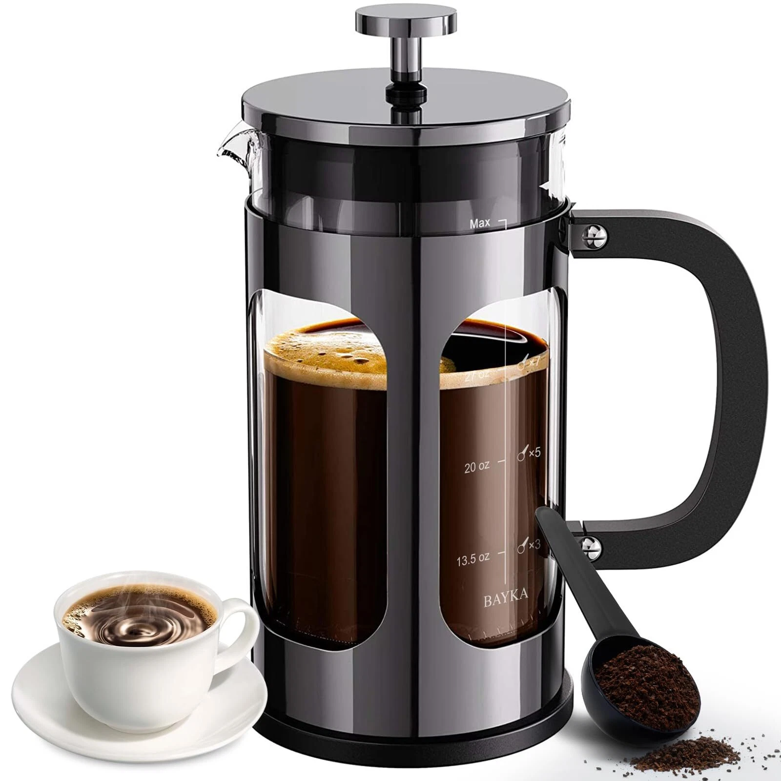 Cafetera de prensa francesa de 34oz/1L con 4 filtros para cocina casera