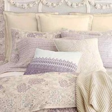 Ralph Lauren Alessandra Marden Euro Sham Linen Cotton Cream Lilac 3 available