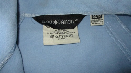 BLACK DIAMOND Baby Blue Full Zip Fleece Lined Jacket Size M - Picture 7 of 7
