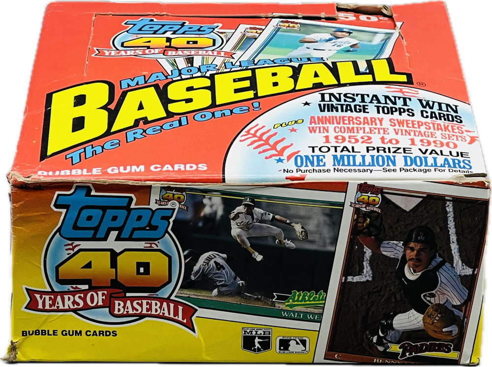 1991 Topps 50 cent Pack Baseball Cello Box Chipper Jones