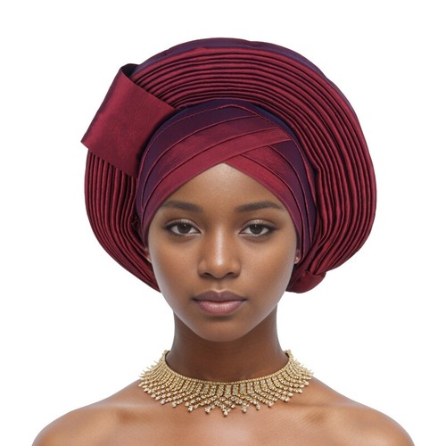 African Women Cap Aso Oke Headtie Auto Gele Hair Loss Turban Wrap Hat Headwear - Picture 19 of 26