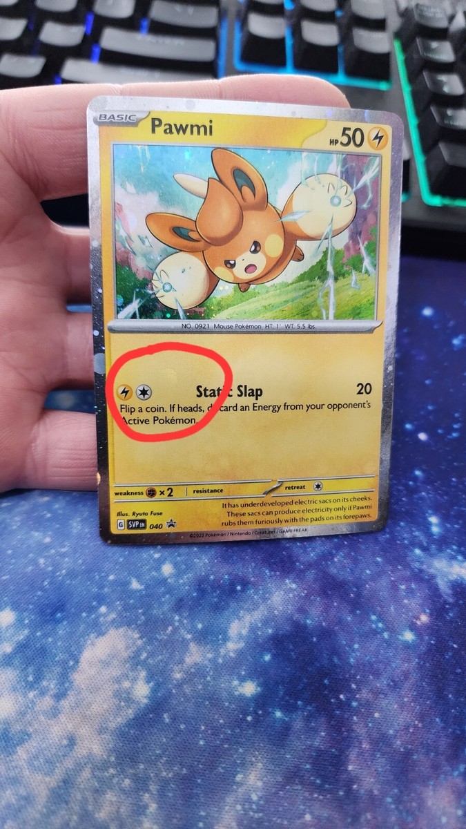 Pokemon Pawmi SVP 040 Cosmo Holo Promo - HOLO BLEED ERROR | eBay
