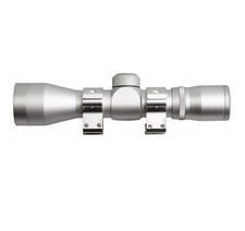 Anodized Silver Finish 4x32 Compact Weaver / Picatinny Mount Scope Mil With Ring