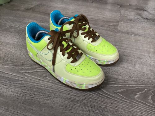 Nike Air Force 1 XXV Womens Premium '07 Size 8 Shoes Swirl Lime Leather Sneakers - Picture 2 of 13