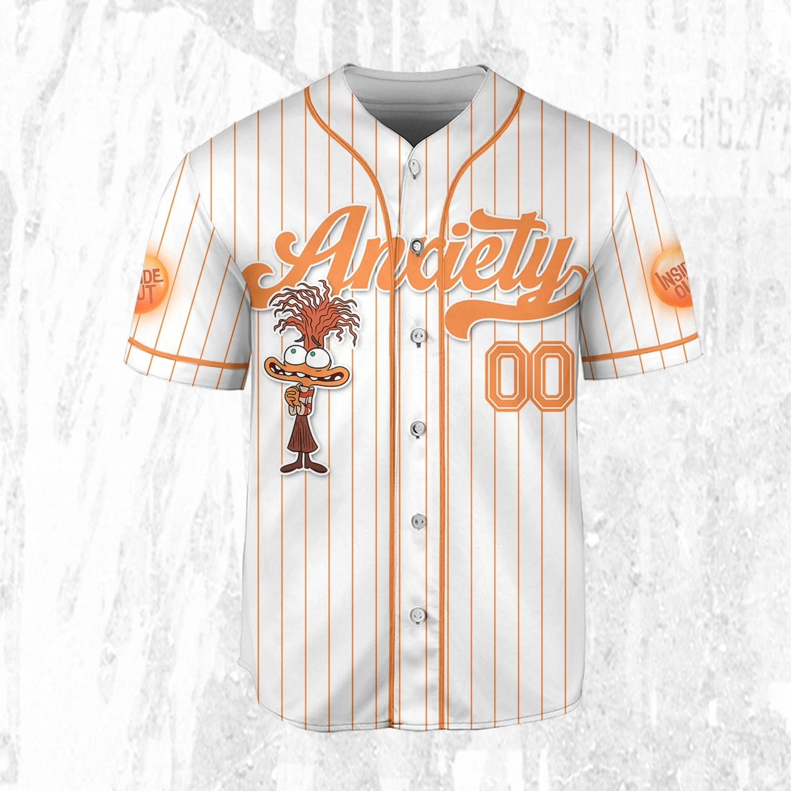 Custom Disney Inside Out Anxiety Simple Baseball Jersey, Disney Baseball