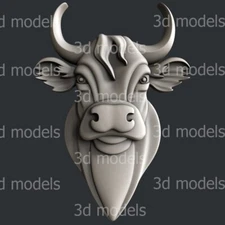 3d STL models for CNC, Artcam, Aspire, bull