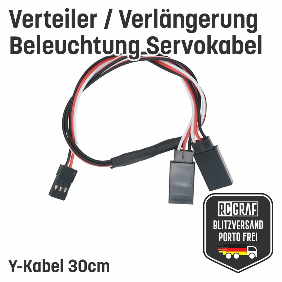 Servokabel Y-Kabel 3-fach 15cm 30cm Servo Splitter Verlängerungskabel Verteiler - Bild 4 von 4